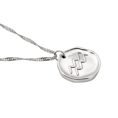 Zodiac Necklace – Aquarius Silver