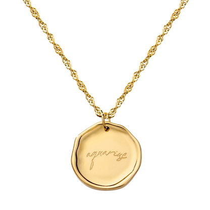 Zodiac Necklace – Aquarius Gold