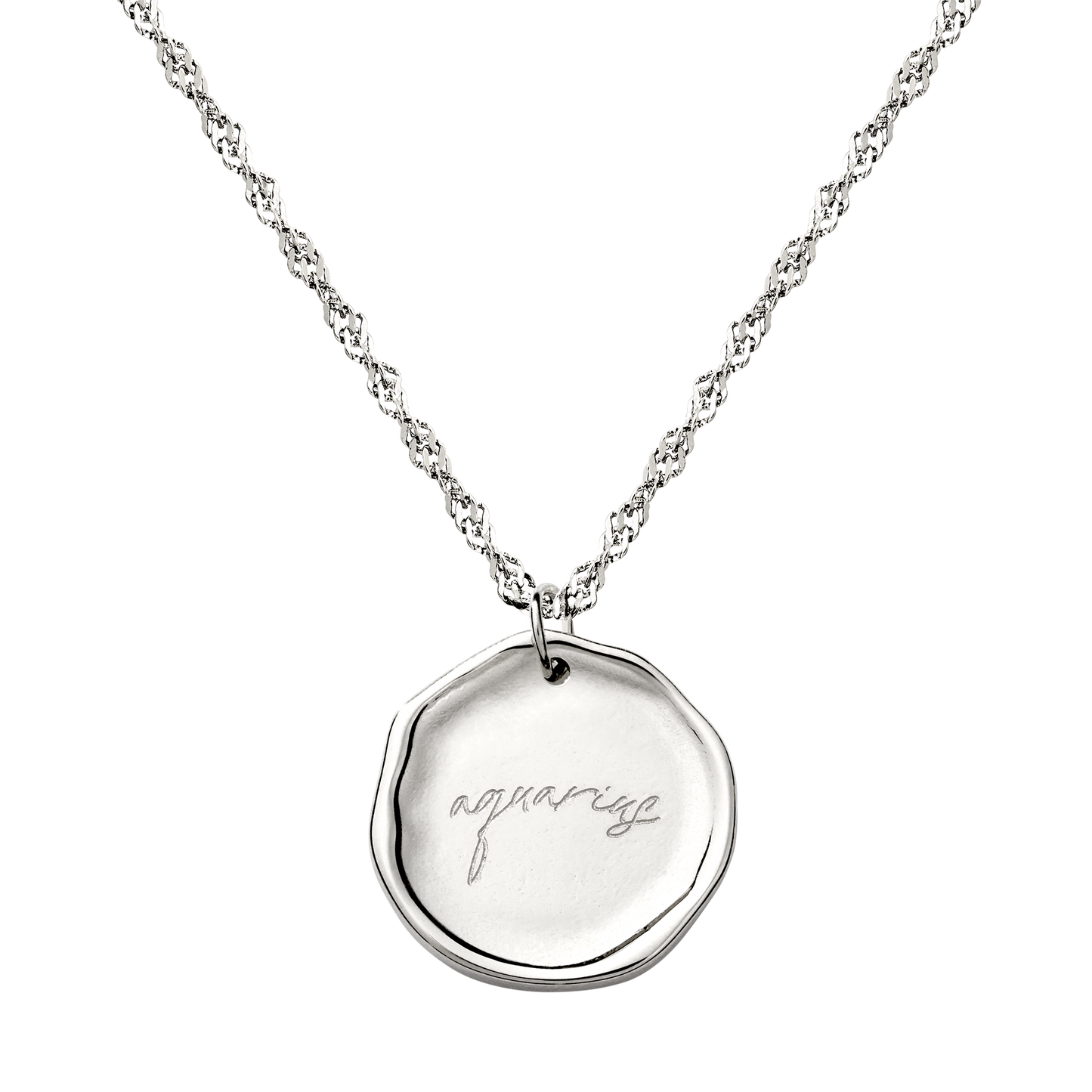 Zodiac Necklace – Aquarius Silver