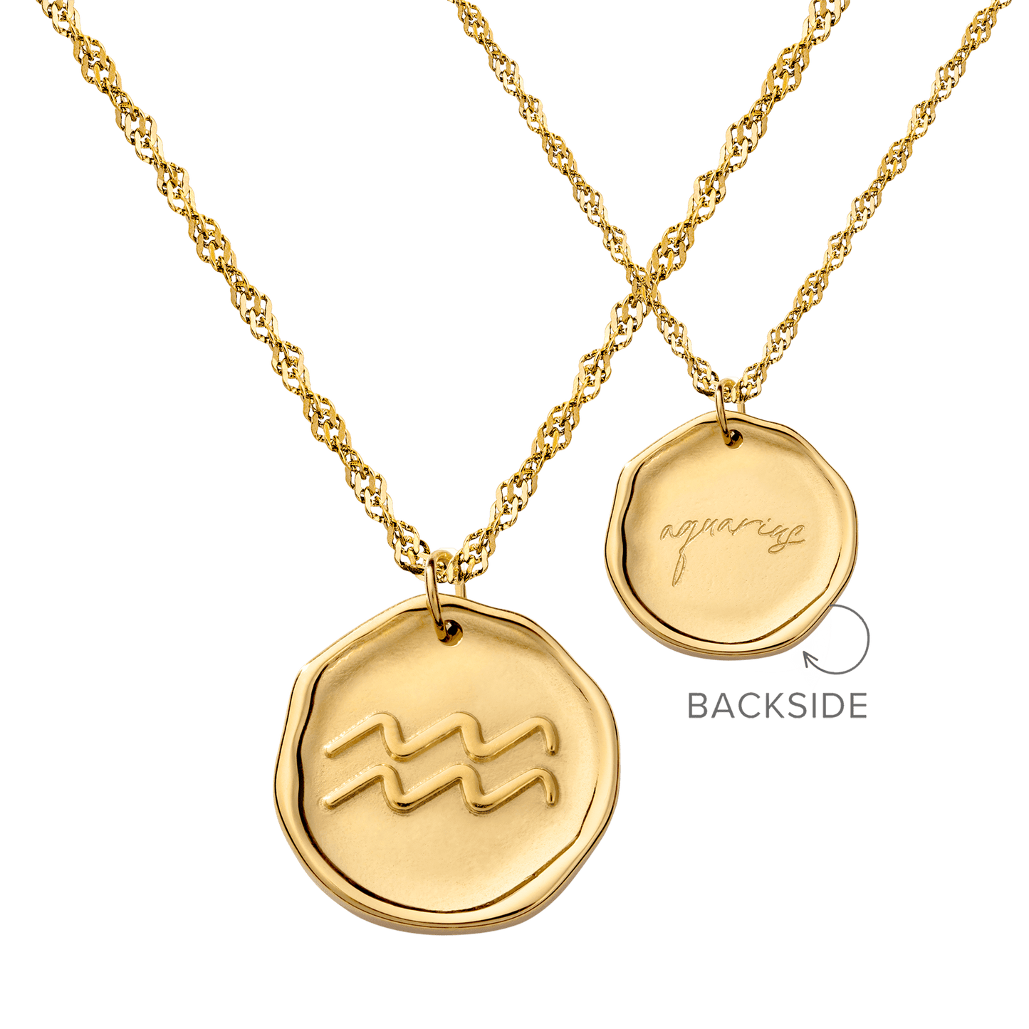 Zodiac Necklace – Aquarius Gold