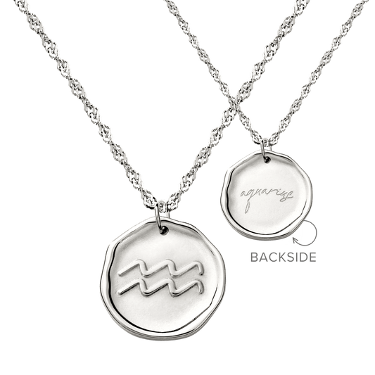 Zodiac Necklace – Aquarius Silver