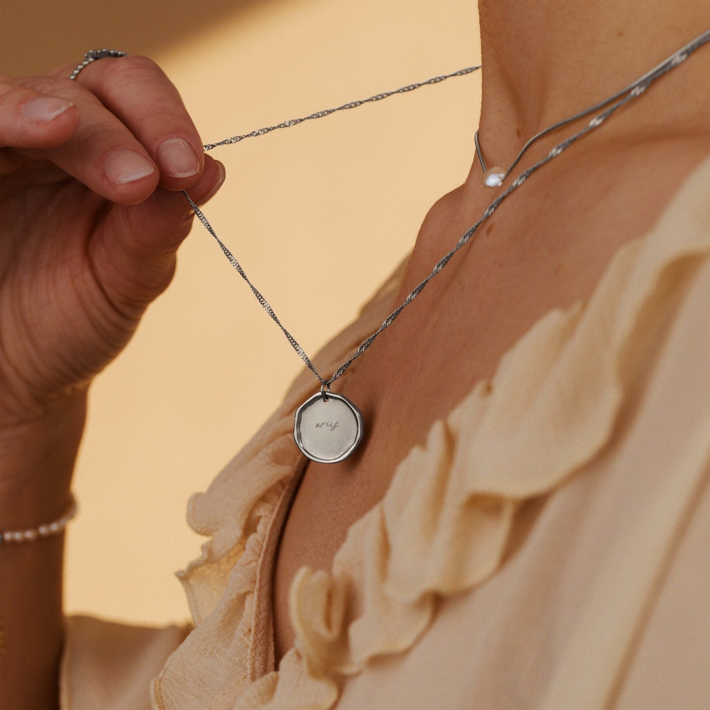 Zodiac Necklace – Aries Silver