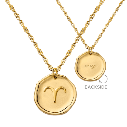 Zodiac Necklace – Aries Gold