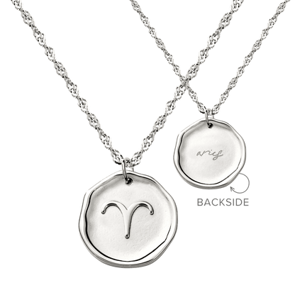 Zodiac Necklace – Aries Silver