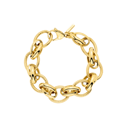 Chunky Twisted Links Bracelet Gold