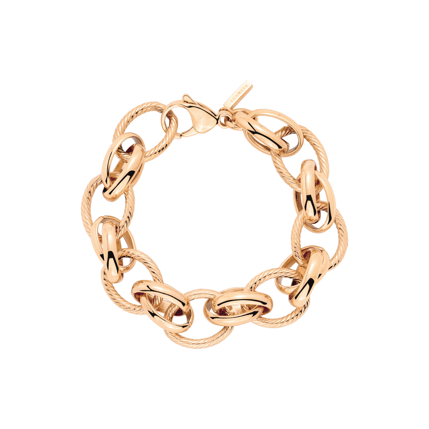 Chunky Twisted Links Bracelet Rose Gold