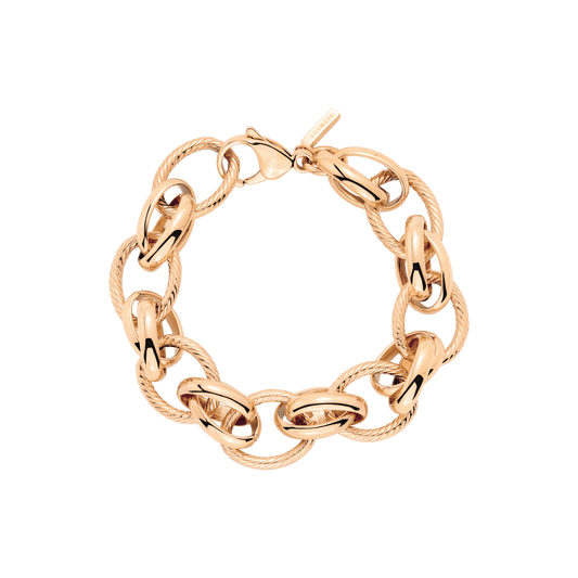 Chunky Twisted Links Bracelet Rose Gold