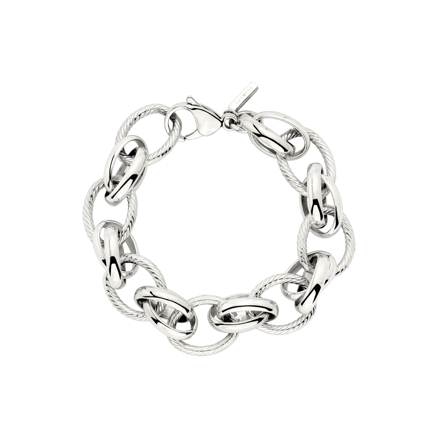 Chunky Twisted Links Bracelet Silver
