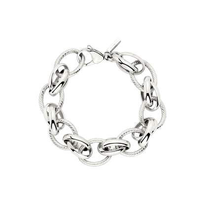 Chunky Twisted Links Bracelet Silver
