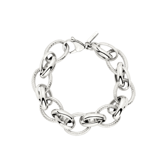 Chunky Twisted Links Bracelet Silver