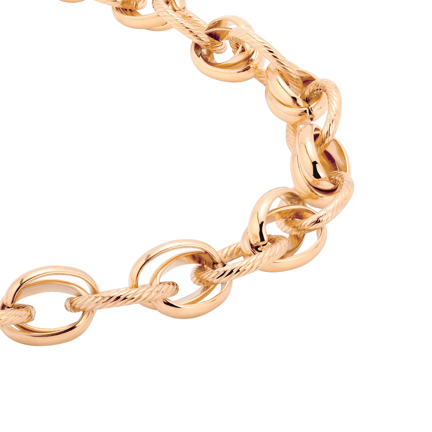 Chunky Twisted Links Necklace Rose Gold