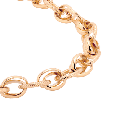 Chunky Twisted Links Necklace Rose Gold