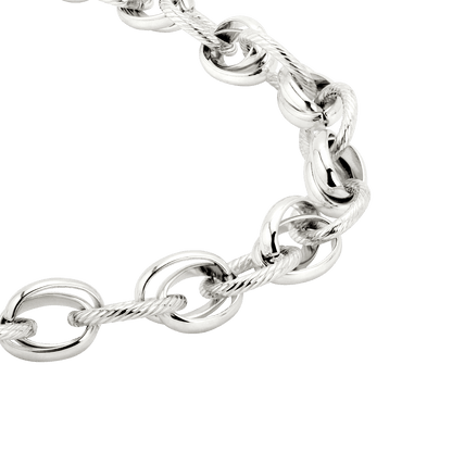 Chunky Twisted Links Bracelet Silver