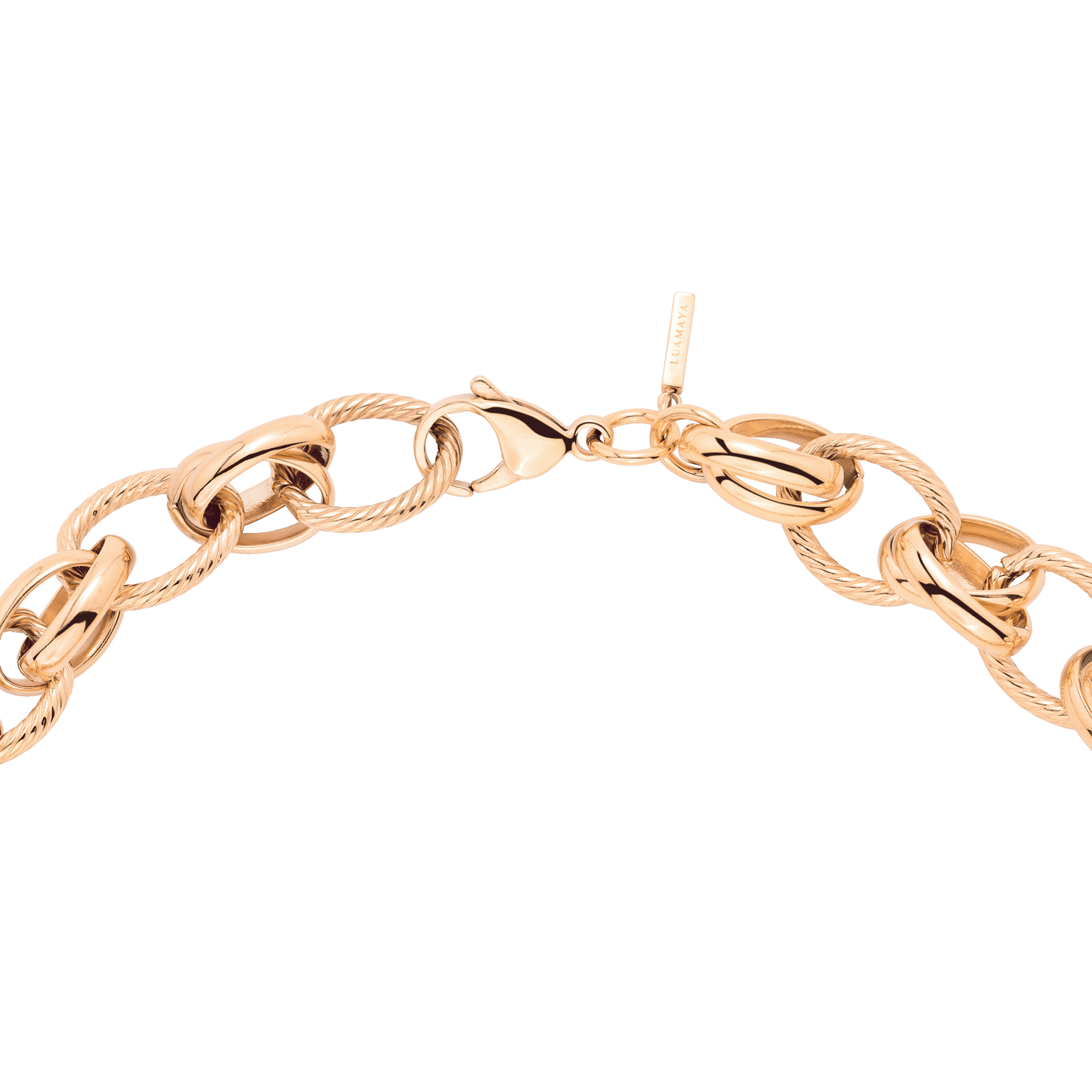 Chunky Twisted Links Necklace Rose Gold