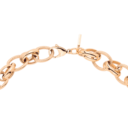 Chunky Twisted Links Necklace Rose Gold