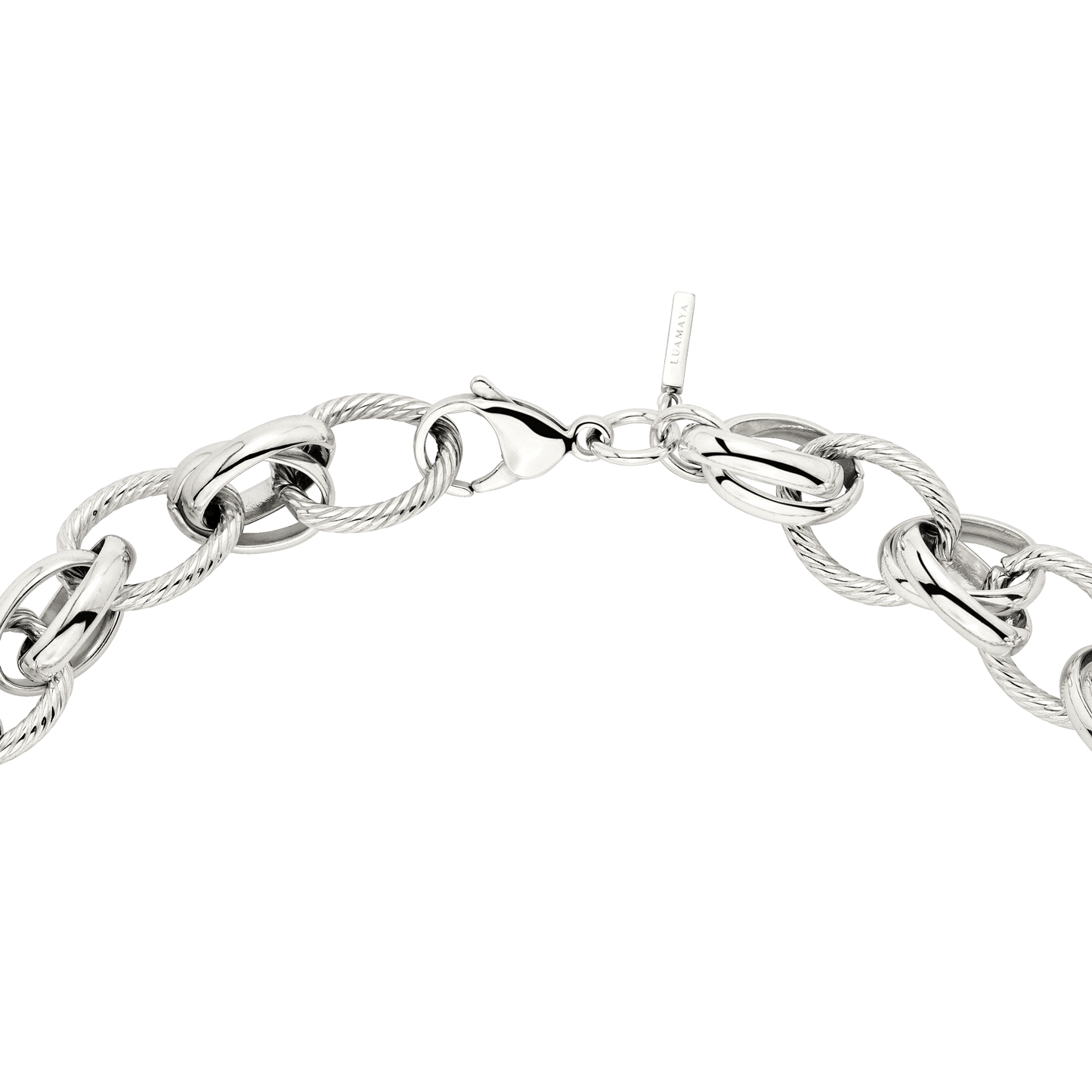Chunky Twisted Links Necklace Silver