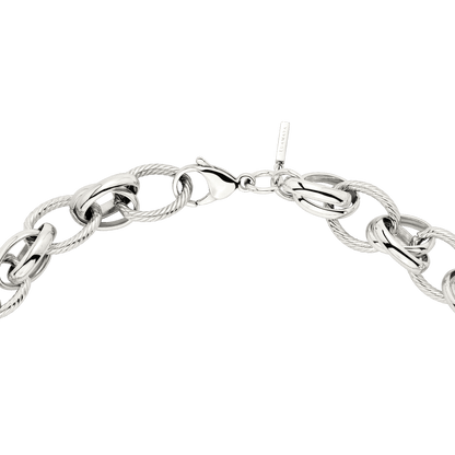 Chunky Twisted Links Necklace Silver