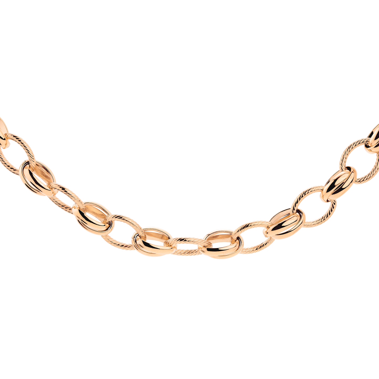 Chunky Twisted Links Necklace Rose Gold