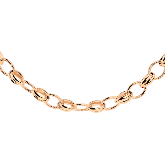 Chunky Twisted Links Necklace Rose Gold
