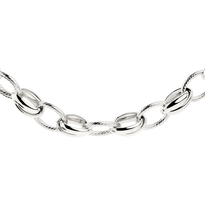 Chunky Twisted Links Necklace Silver