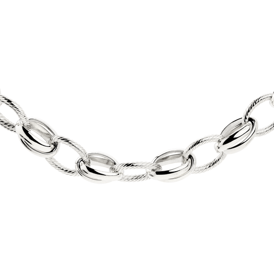 Chunky Twisted Links Necklace Silver