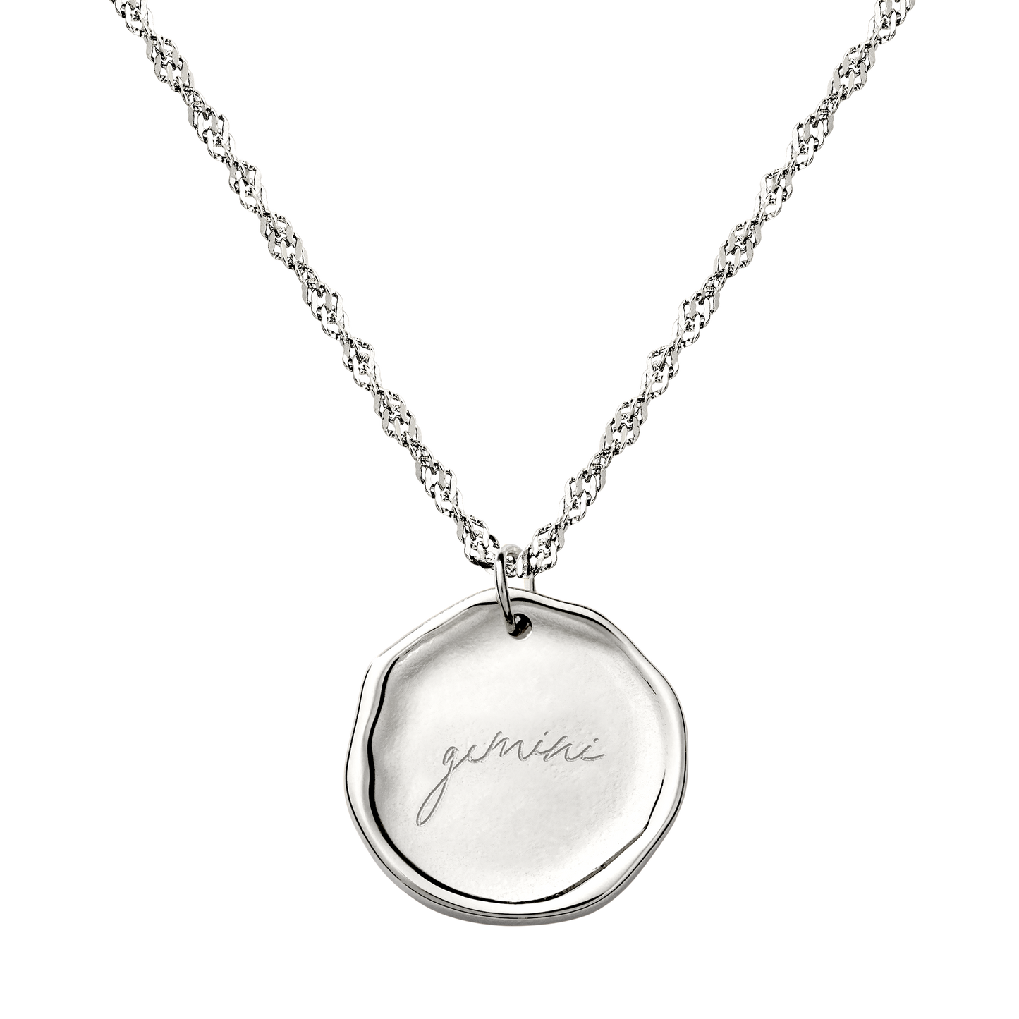 Zodiac Necklace – Gemini Silver