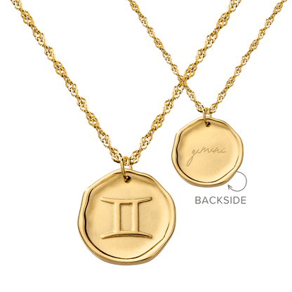 Zodiac Necklace – Gemini Gold