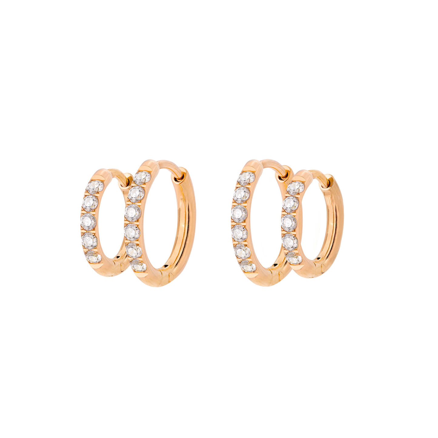 Glimmer Hoop Bundle Rose Gold