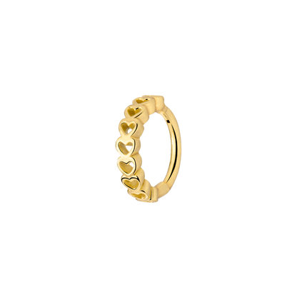 Heart after Heart Piercing Gold