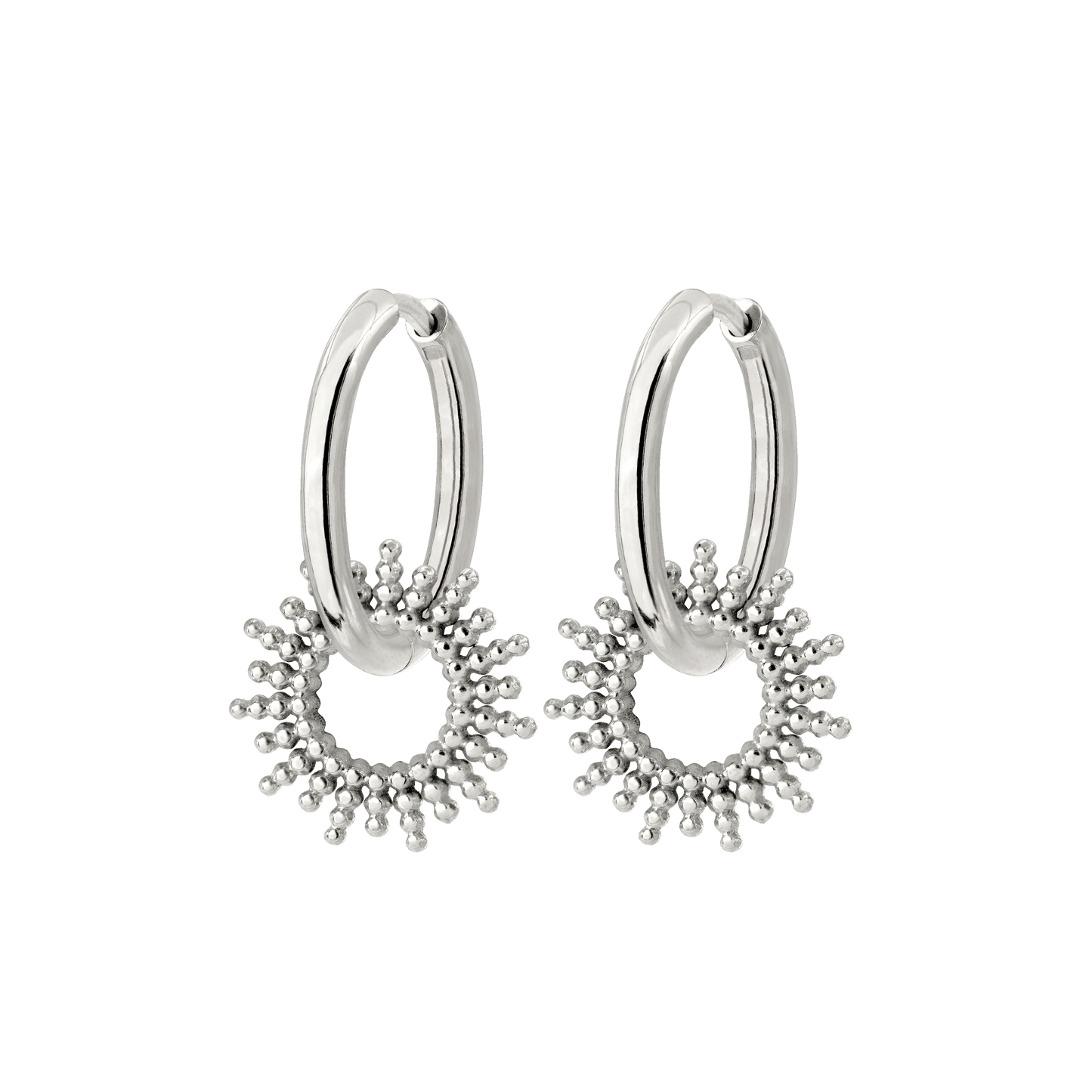 Sunny Hoop Set Medium Silver