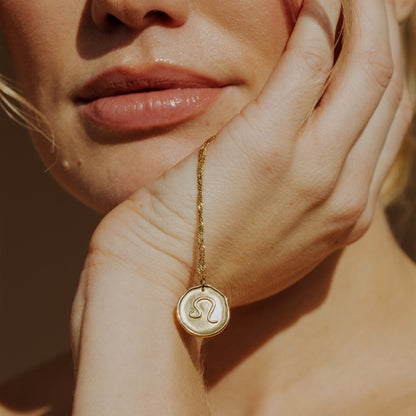 Zodiac Necklace – Leo Gold