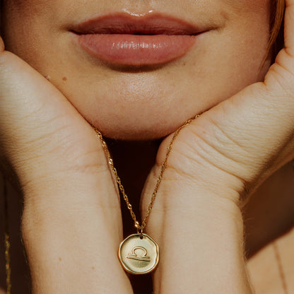 Zodiac Necklace – Libra Gold