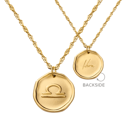 Zodiac Necklace – Libra Gold