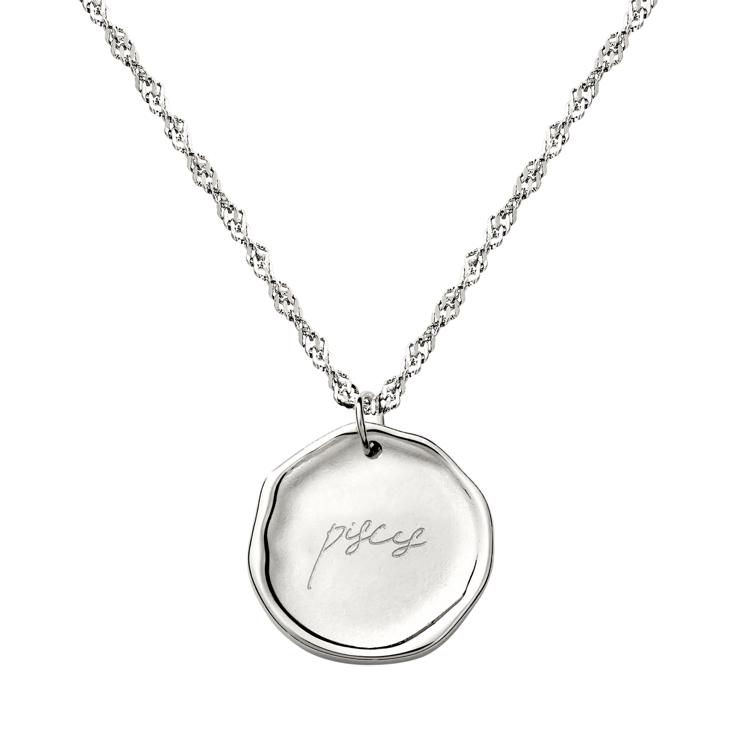 Zodiac Necklace – Pisces Silver