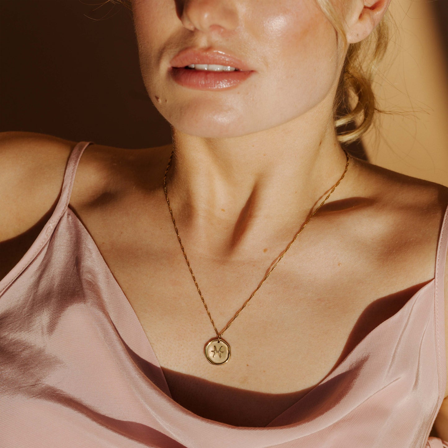 Zodiac Necklace – Pisces Gold