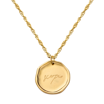 Zodiac Necklace – Scorpio Gold