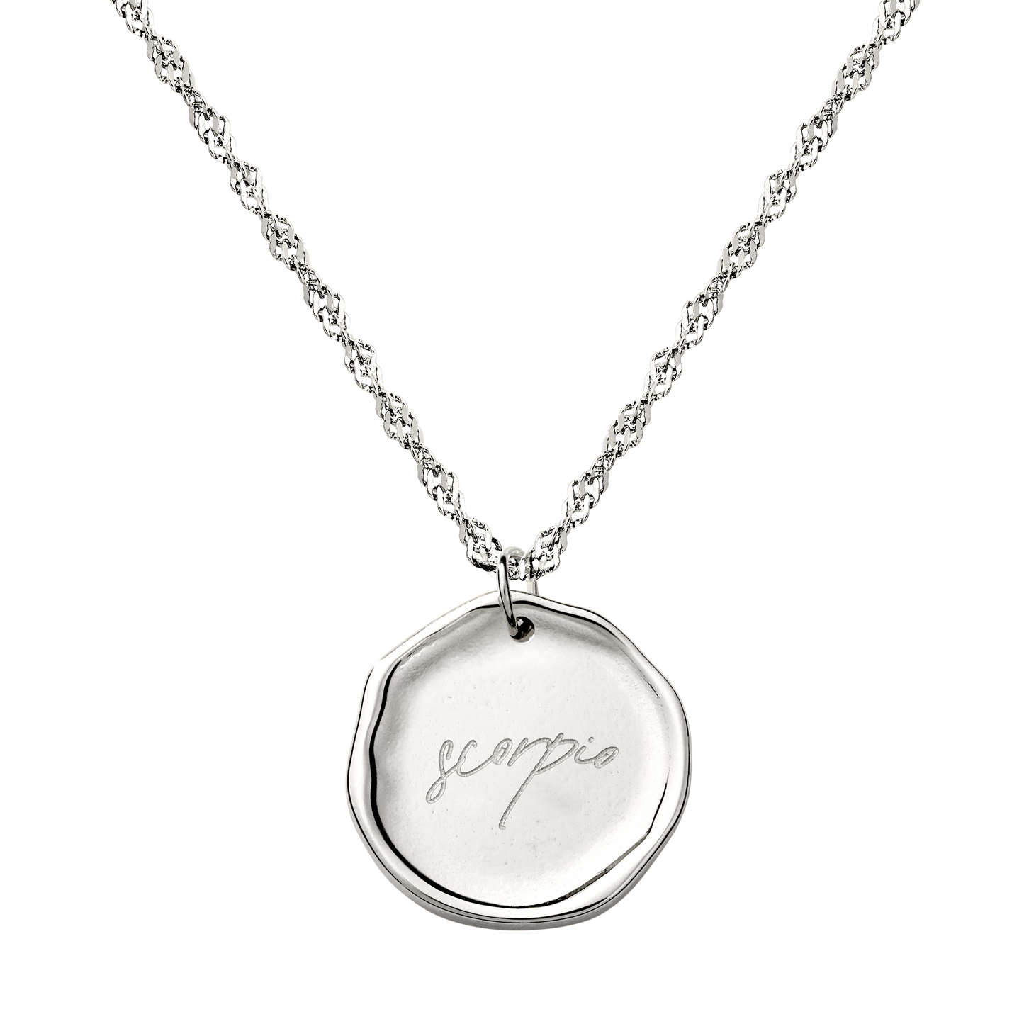 Zodiac Necklace – Scorpio Silver