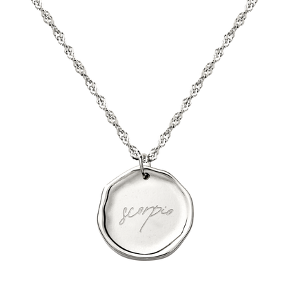 Zodiac Necklace – Scorpio Silver