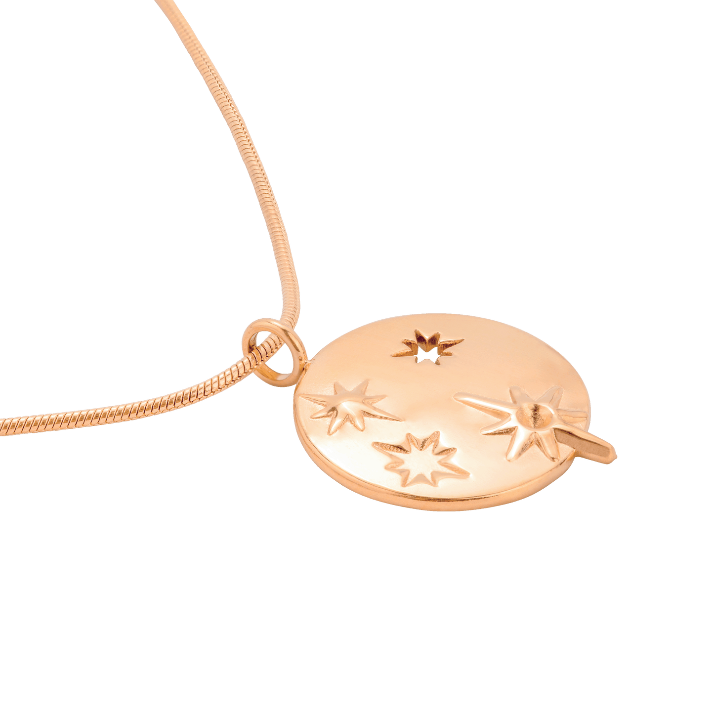 Shiny Stars Necklace Rose Gold