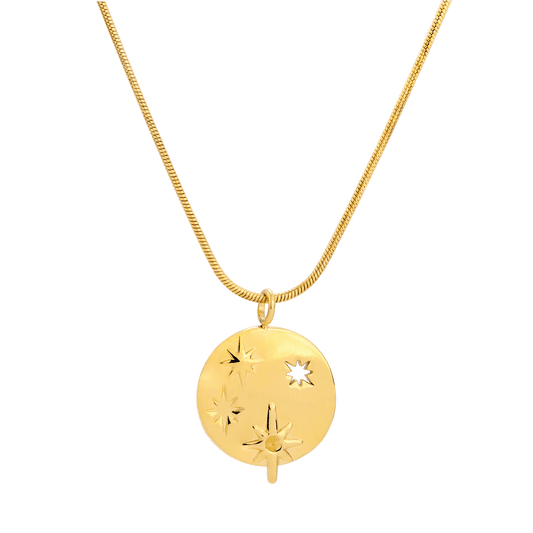 Shiny Stars Necklace Gold