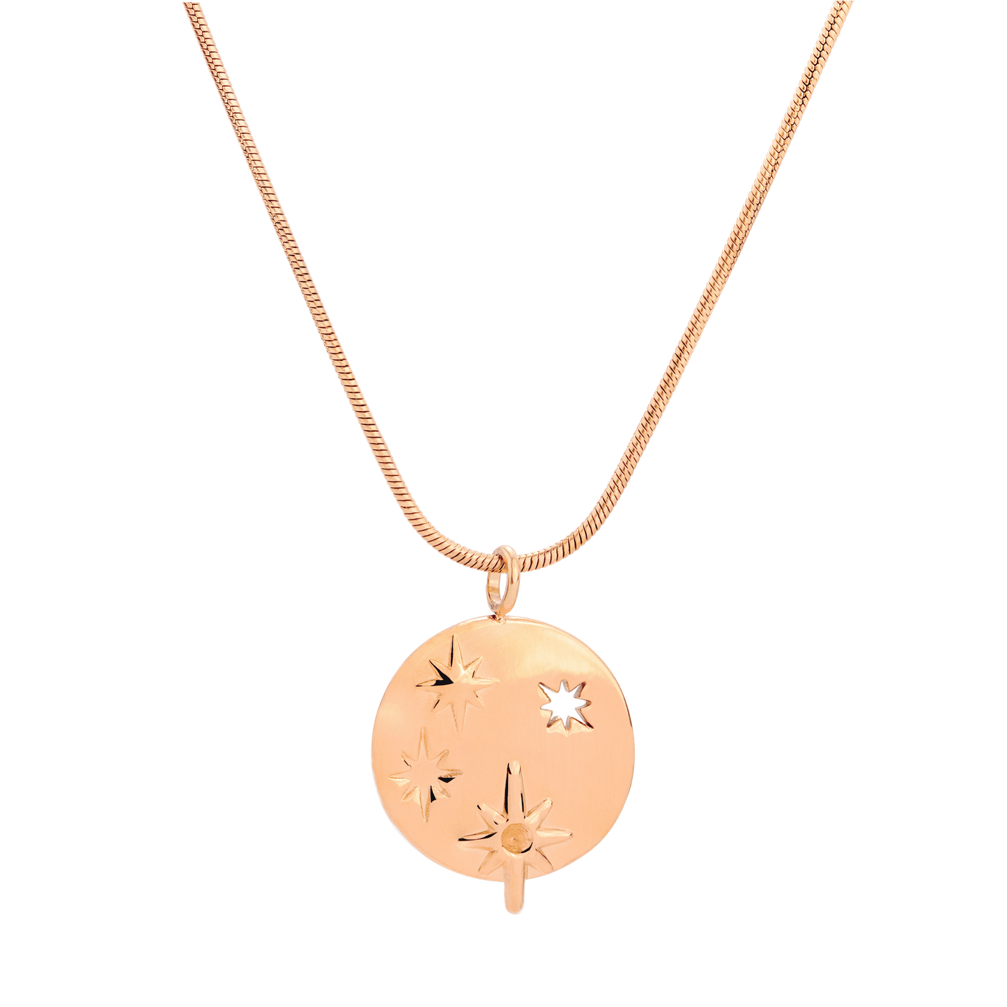 Shiny Stars Necklace Rose Gold
