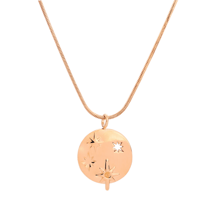 Shiny Stars Necklace Rose Gold