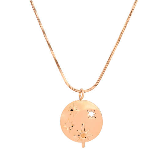 Shiny Stars Necklace Rose Gold