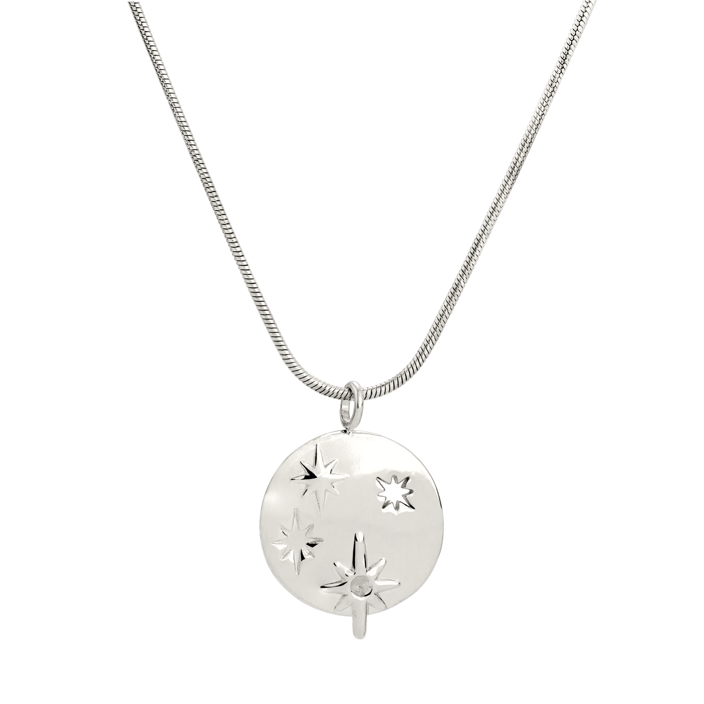 Shiny Stars Necklace Silver