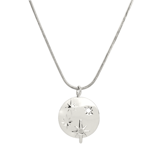 Shiny Stars Necklace Silver