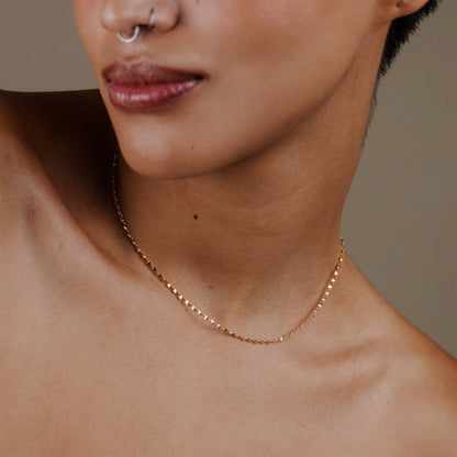 Tinsel Chain Necklace Rose Gold