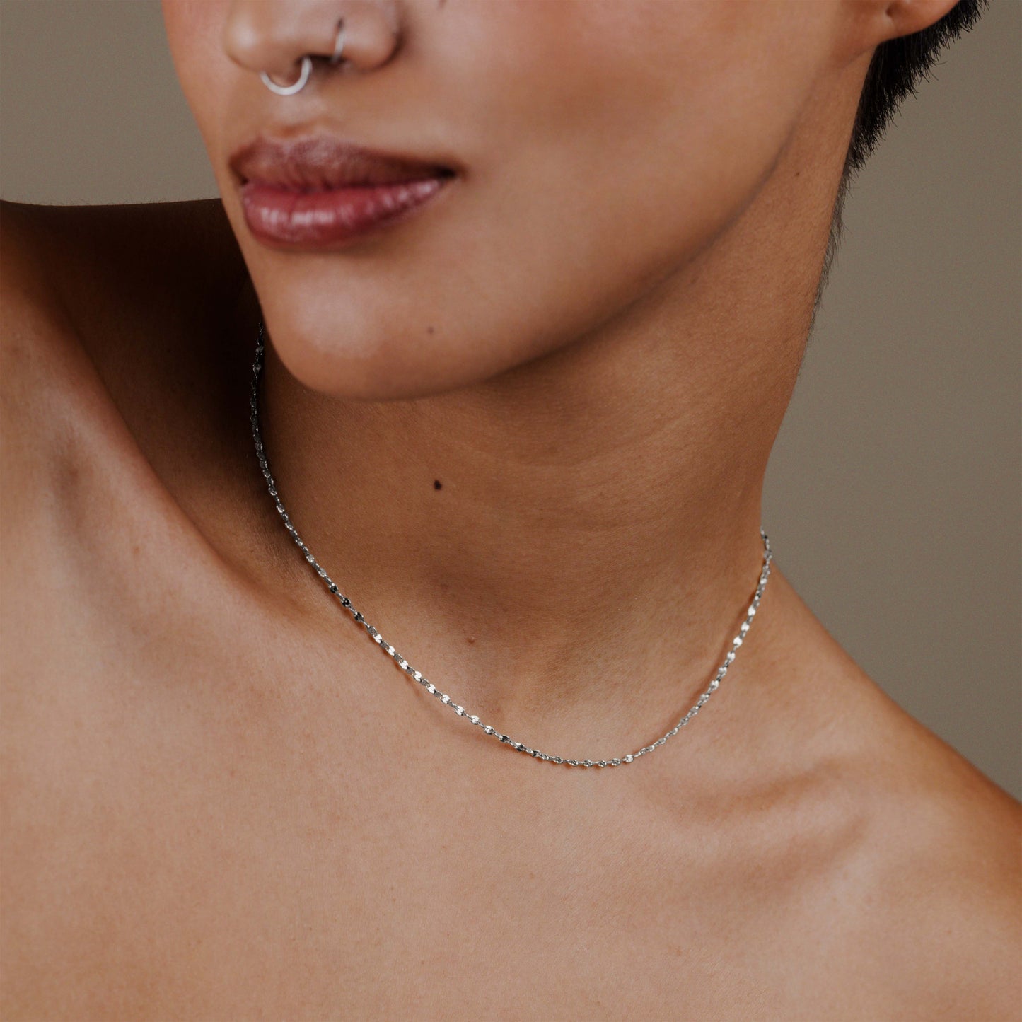 Tinsel Chain Necklace Silver