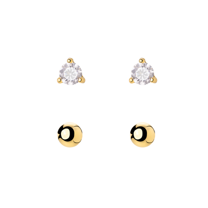 Delicate Bead Stud Bundle Gold