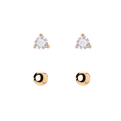 Delicate Bead Stud Bundle Rose Gold