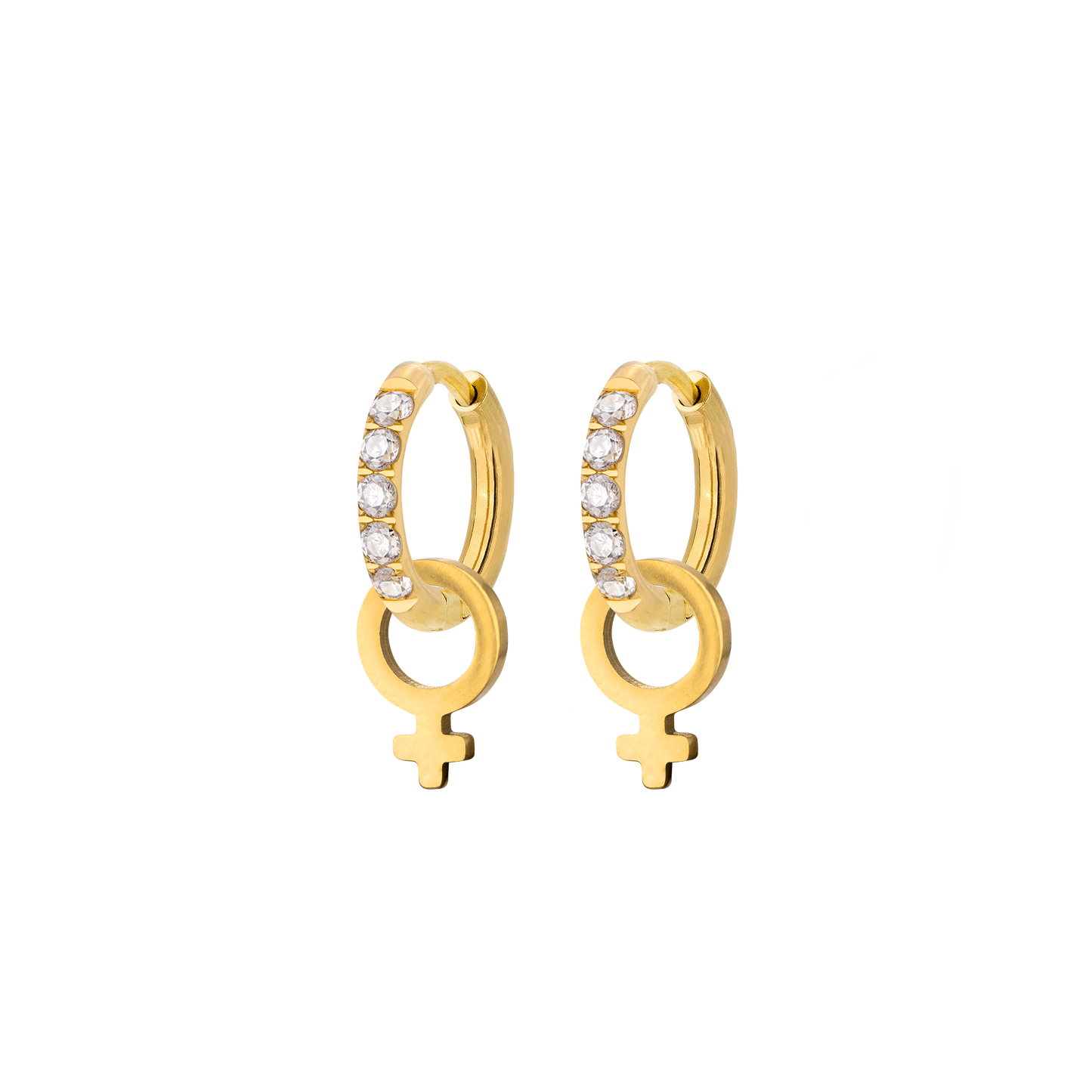 Female Icon Glimmer Hoop Set Baby Gold